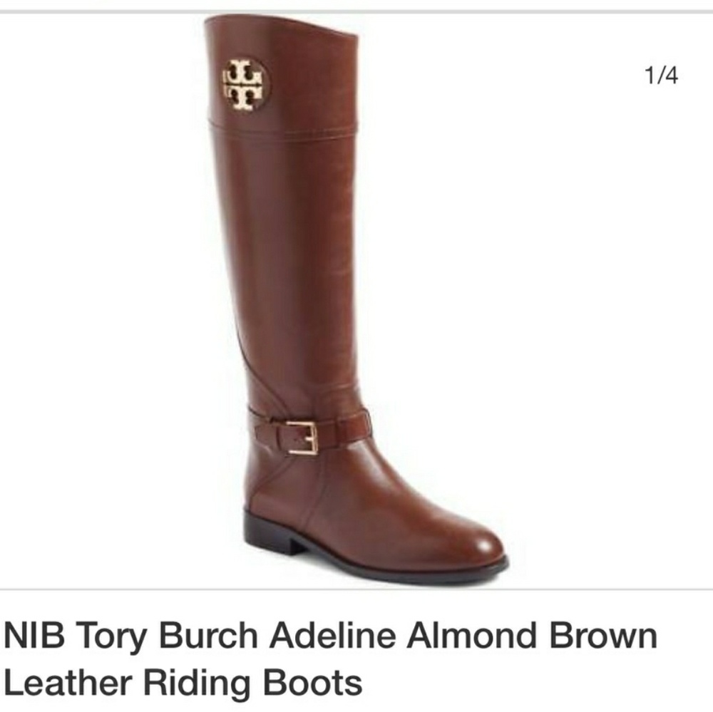 Tory Burch Brown Leather Riding Boots